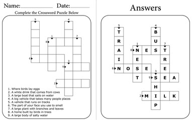 Educational Crossword Puzzle for Kids: Great for Homeschool & Classrooms