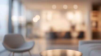 美しいレイアウトのインテリアが置かれたモダンハウスのピンボケした部屋の画像	