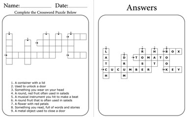 Educational Crossword Puzzle for Kids: Great for Homeschool & Classrooms