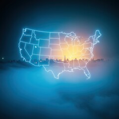 Obraz premium usa map with map of usa, us map, united states map, map of us, map of united states, america map state vector illustration