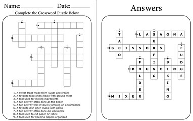 Printable Crossword Puzzle for Early Learners: Fun Word Challenge