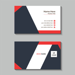 Simple Business card design white red and black color