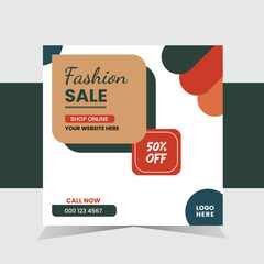 New Modern Fashion sale social media post template