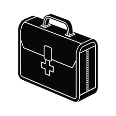 black suitcase isolated on white