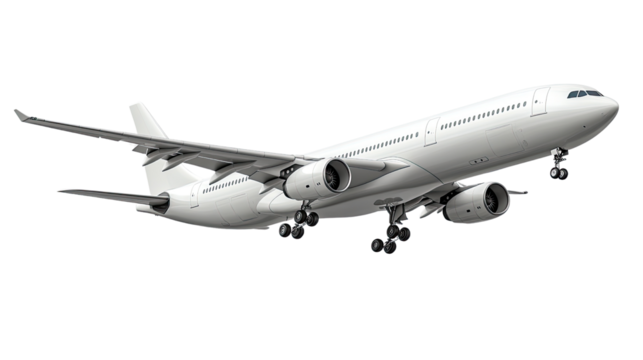 Soaring High: A sleek passenger airplane ascends gracefully, showcasing its powerful engines and aerodynamic design against a bright backdrop, promising exciting journeys and global connectivity.