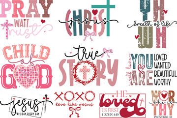 Retro Christian Valentine Svg Png Bundle , Valentine SVG Png Bundle, Retro Religious Valentine SVG Png, Happy Valentine's day T-shirt Design, Retro Valentine SVG, Jesus Christian SVG T-shirt Design