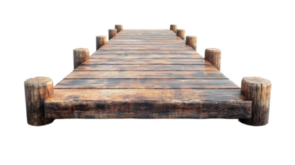 Rustic Wooden Pier: This image presents a rustic wooden pier extending into the distance, its weathered texture adding a touch of nostalgia. The pier stands as an invitation to explore and unwind.