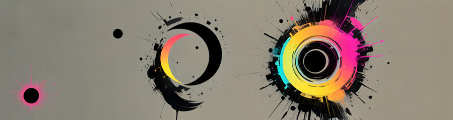 Obraz premium illustrazione sfondo con elementi astratti e motivi geometrici a tema surreale