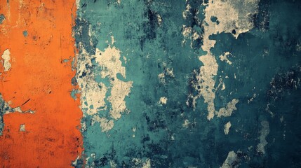 A wall with a blue and orange stripe