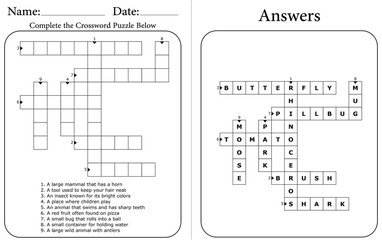 Printable Crossword Puzzle for Kids and Adults: Simple & Fun Word Game