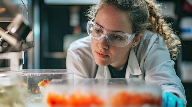 Young Scientist Examining Samples In Laboratory Setting
