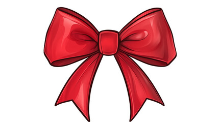 赤いリボン 手書き グラフィック