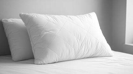 Soft White Pillows on a Clean Bed