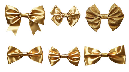 ゴールドのリボンセット 背面透過 