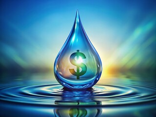 Fototapeta premium Water Drop Dollar Sign: Creative Financial Concept Stock Photo