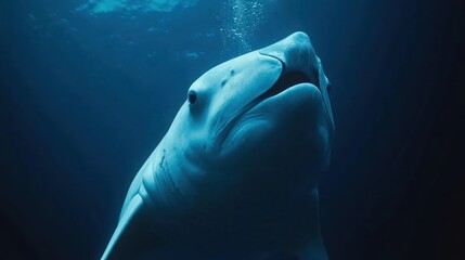 Naklejka premium Whale close up underwater ocean scene