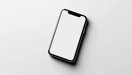 Smartphone Mockup: Blank Screen on White Background