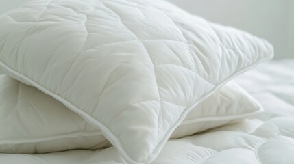 Soft White Pillows on a Cozy Bed