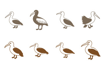 Simple Albatros Illustration Design Set
