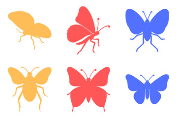 Simple Butterfly Illustration Design Set
