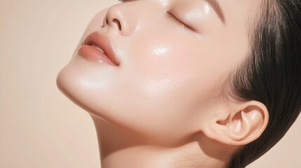 Elegant closeup of hydrated skin studio setting beauty soft illumination refined aesthetics