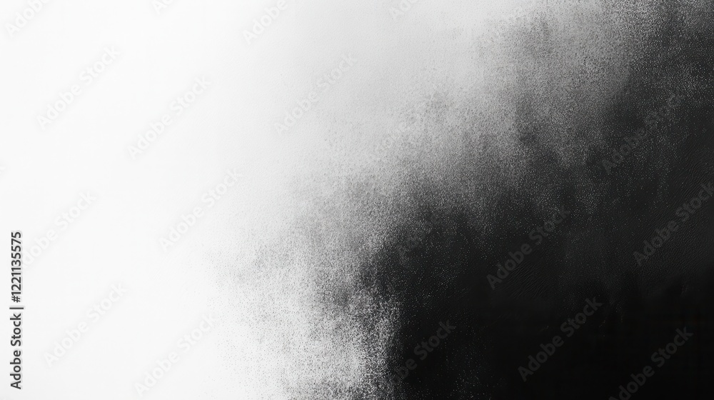 Fototapete A grainy gradient background in black, gray, and white with a dark grain texture, creating a retro abstract design.