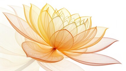 Fototapeta premium Abstract Orange Lotus Flower Fractal Art Composition, Digital Image,Floral Design fractal art, digital flower
