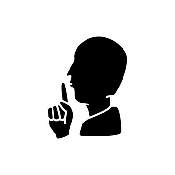 silence icon, simple flat style, illustration, logo sign symbol pictogram template, for ui or ux isolated on white for mobile app, editable	