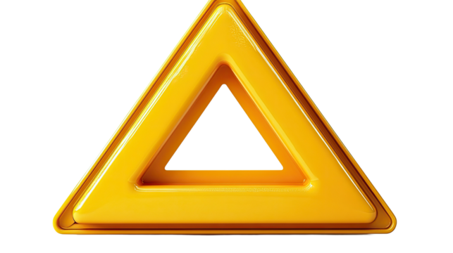 Yellow Triangle Magnetic Tile: A vibrant yellow triangle-shaped magnetic tile with a large central hole.