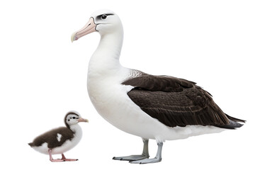 Obraz premium a an albatross with its chick isolated on a transparent background