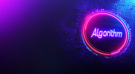 3D Render of Pixelated Neon Cyberpunk Logo on a Blue Background