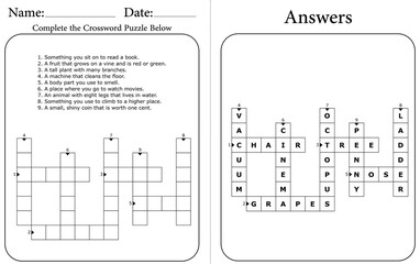 Brain-Teasing Crossword Puzzle: Printable Word Game to Boost Critical Thinking