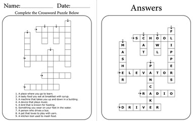 Brain-Teasing Crossword Puzzle: Printable Word Game to Boost Critical Thinking