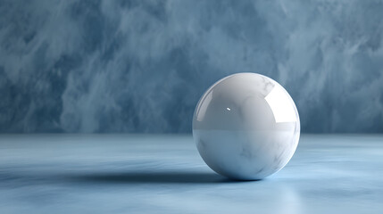 Marble ball background with a white Marble ball in front of a blue Background, Noble polished marble ball background, Modern marble background 