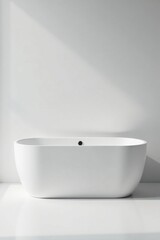 Modern Oval Freestanding Tub in a Bright, Minimalist Bathroom Setting