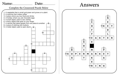 Brain-Teasing Crossword Puzzle: Printable Word Game to Boost Critical Thinking