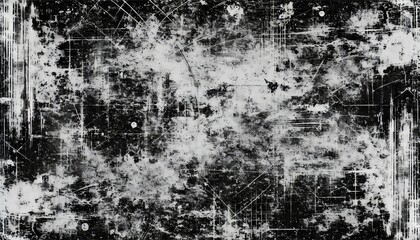 A raw and textured black-and-white abstract background, evoking themes of urban decay, distress, and artistic grunge aesthetics, perfect for edgy designs and creative projects