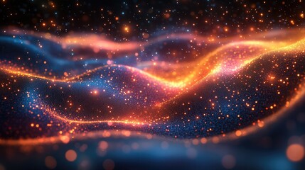 Obraz premium Abstract digital landscape featuring smooth,