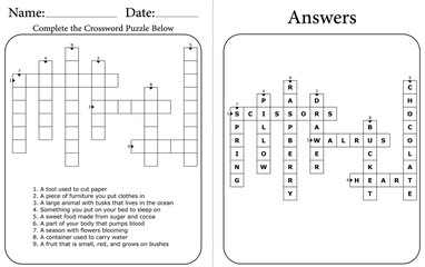Brain-Teasing Crossword Puzzle: Printable Word Game to Boost Critical Thinking