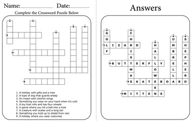 Brain-Teasing Crossword Puzzle: Printable Word Game to Boost Critical Thinking