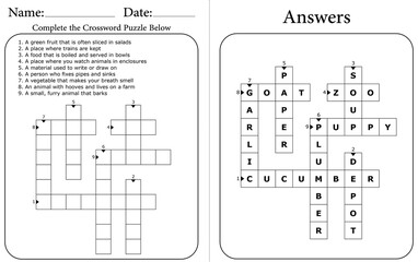 Printable Crossword Puzzle: Easy Word Game for Learning & Fun