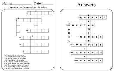 Printable Crossword Puzzle: Easy Word Game for Learning & Fun