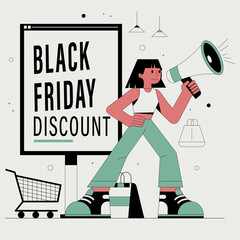 Obraz premium Illustration Black Friday Discount concept