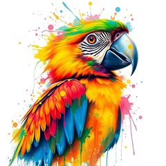 Obraz premium Parrot in Dynamic Watercolors