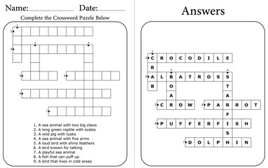 Printable Crossword Puzzle: Easy Word Game for Learning & Fun
