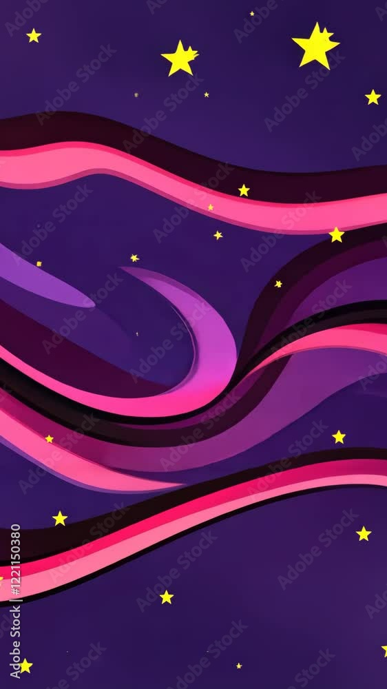 Aufkleber A vibrant purple and pink background with a multitude of stars scattered throughout. The stars are of various sizes and are positioned in different areas of the background