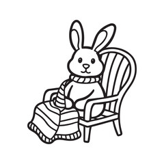 Easter coloring page, Line art, black and white image, Cozy easter coloring page, Coloring page, Easter basket stuffer