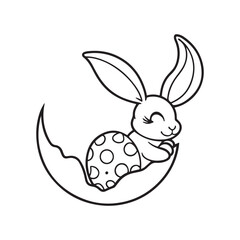 Easter coloring page, Line art, black and white image, Cozy easter coloring page, Coloring page, Easter basket stuffer