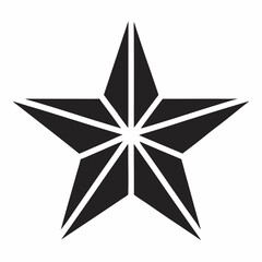 black and white star