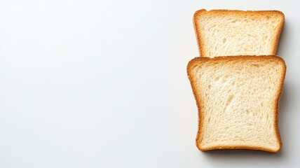 Two slices of toast against white background